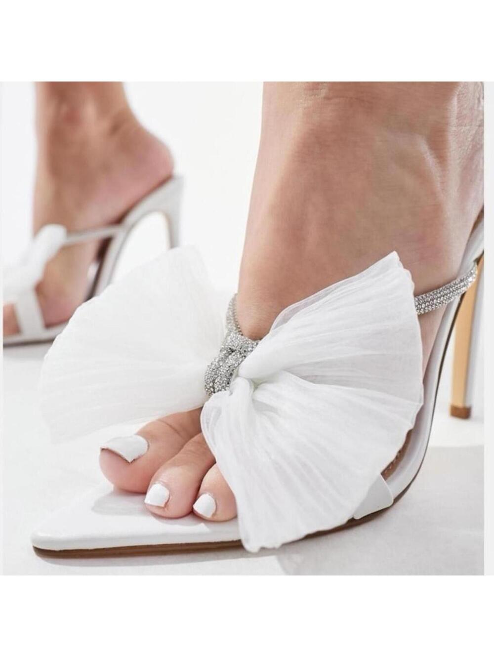 Ever New Bridal Diamante Bow Heel in Ivory